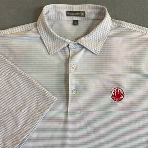 Peter Millar Summer Comfort Striped Sailboat Embroidered Polo Shirt Size Large